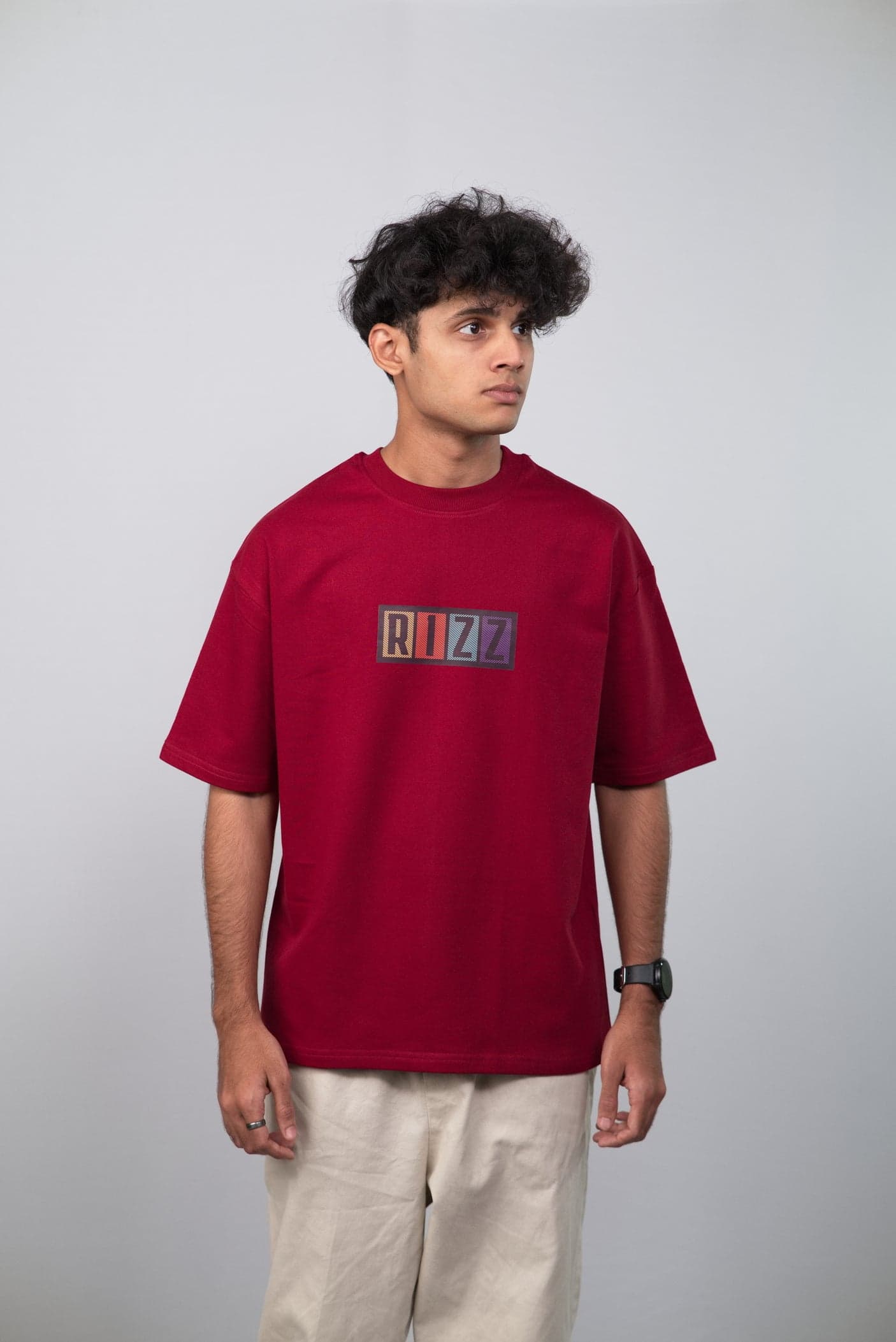 Rizz Unisex Minimalistic Oversized T-shirt view 5