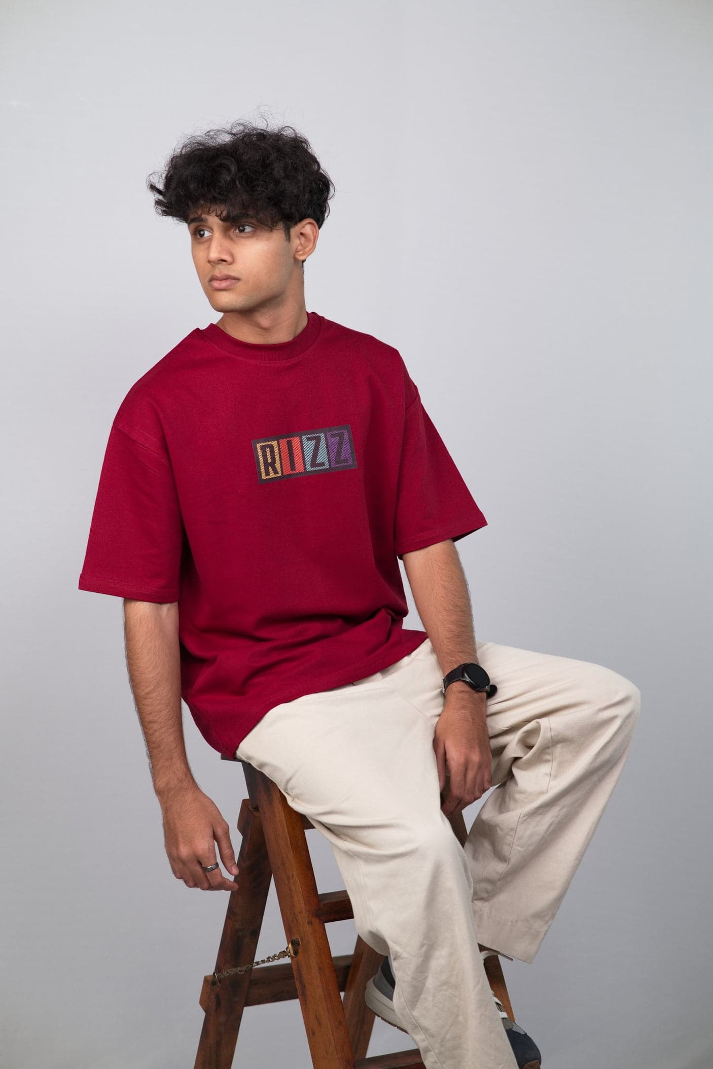 Rizz Unisex Minimalistic Oversized T-shirt view 6