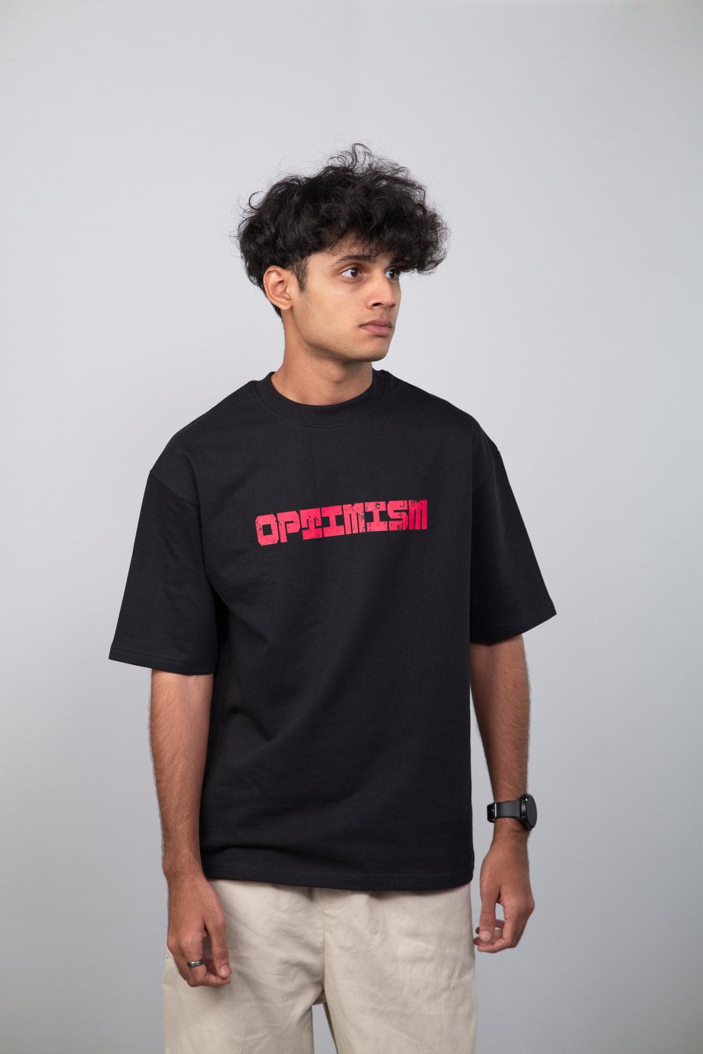 Optimism Unisex Minimalistic Oversized T-shirt view 5