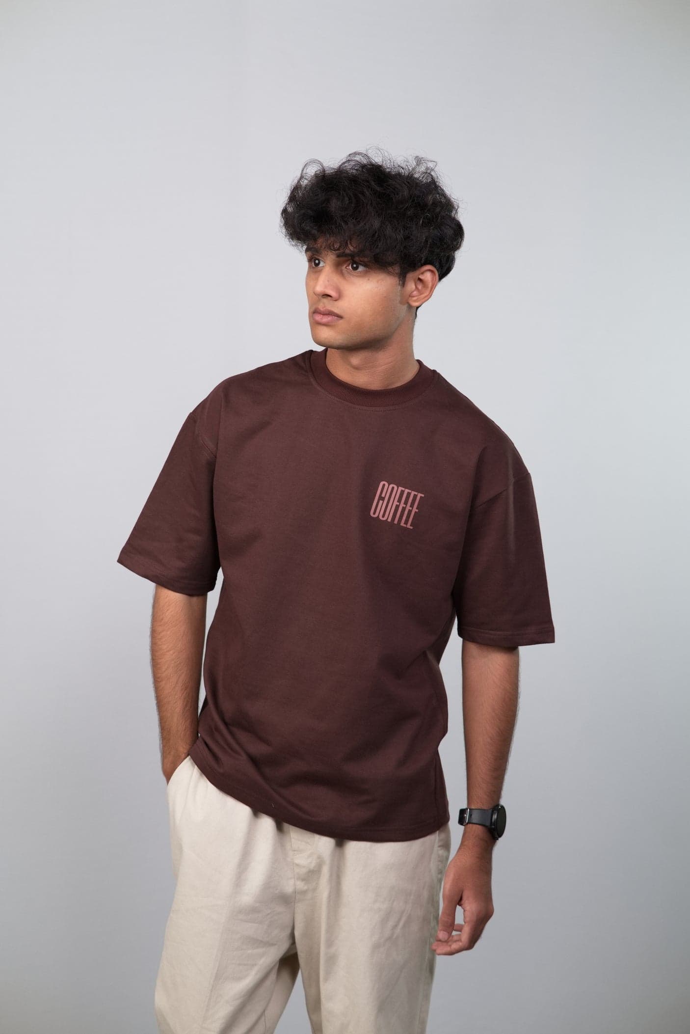 The Original Black Magic: Coffee Unisex Minimalistic Oversized T-shirt view 3