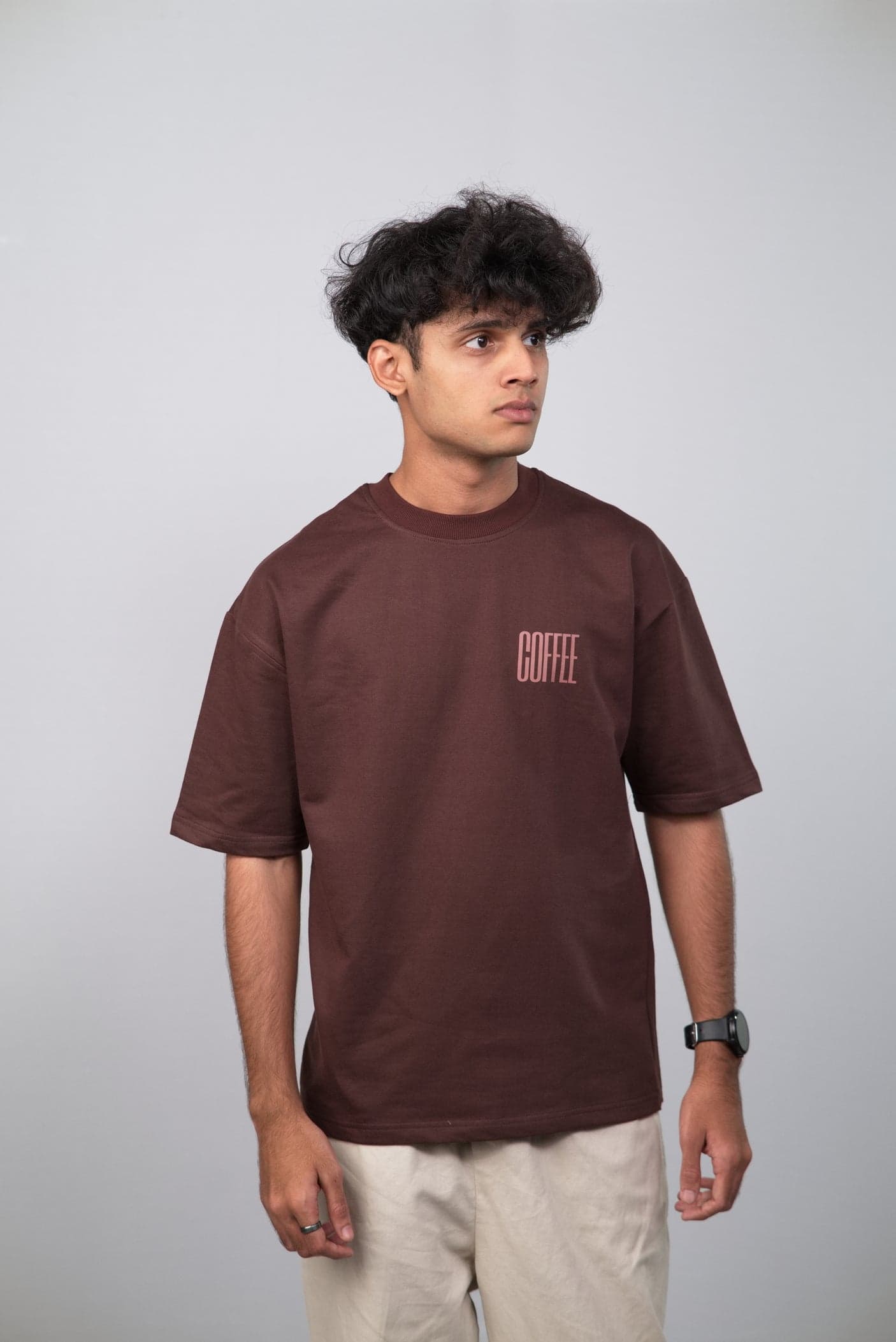 The Original Black Magic: Coffee Unisex Minimalistic Oversized T-shirt view 4