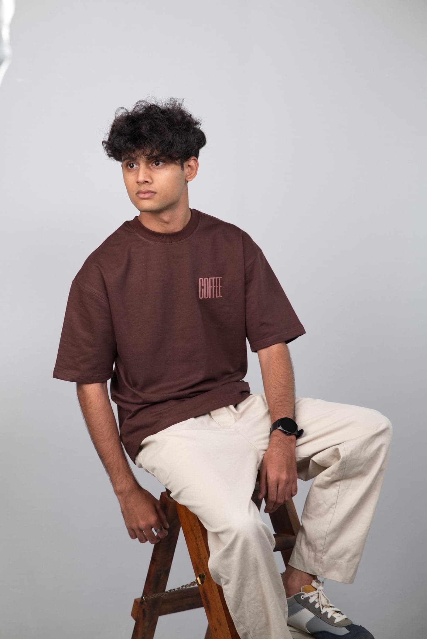 The Original Black Magic: Coffee Unisex Minimalistic Oversized T-shirt view 5