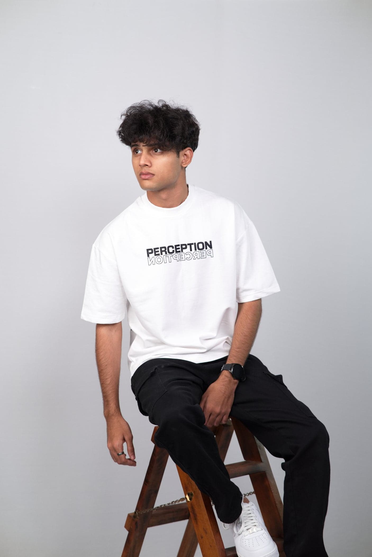 Perception Unisex Minimalistic Oversized T-shirt view 3