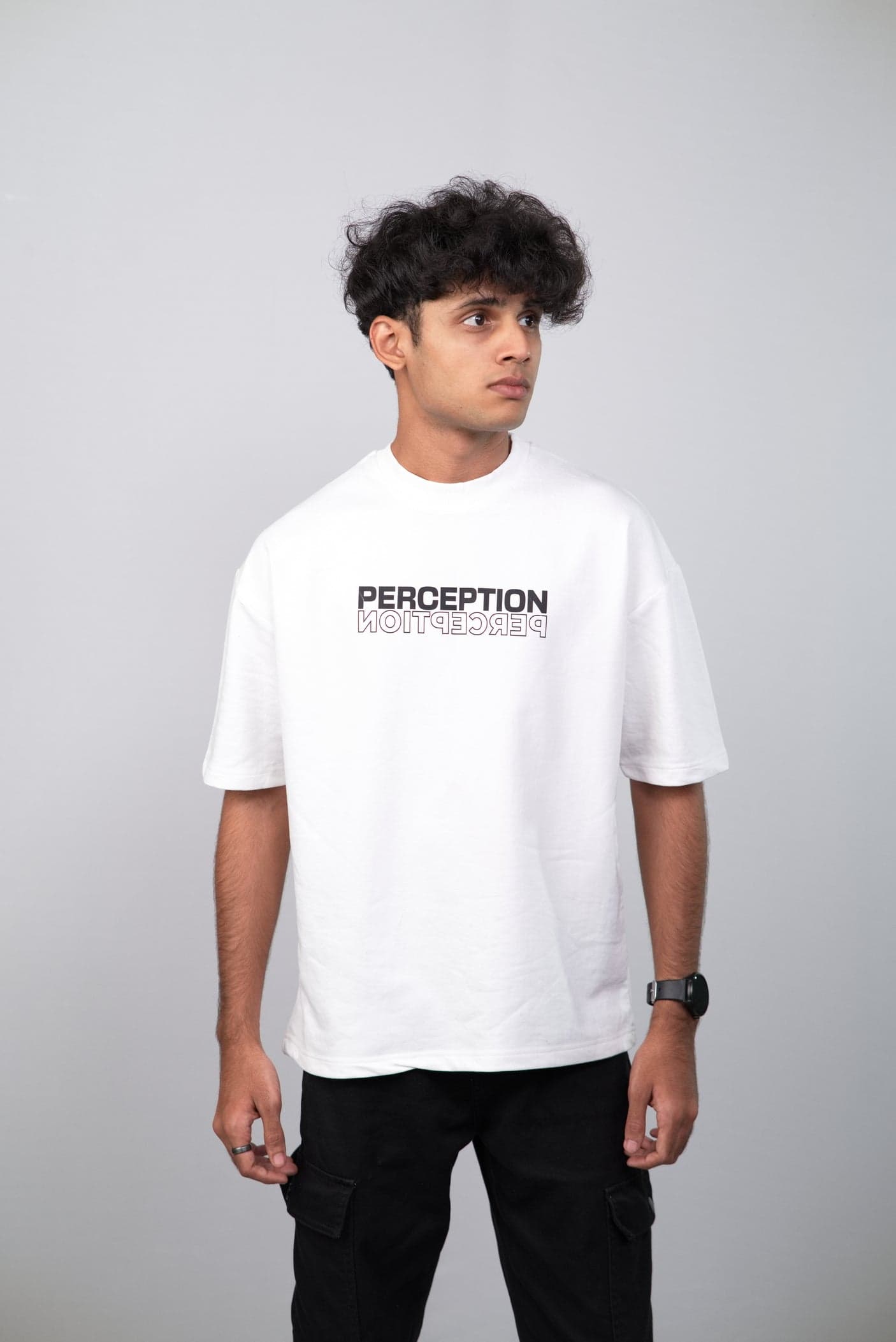 Perception Unisex Minimalistic Oversized T-shirt view 5