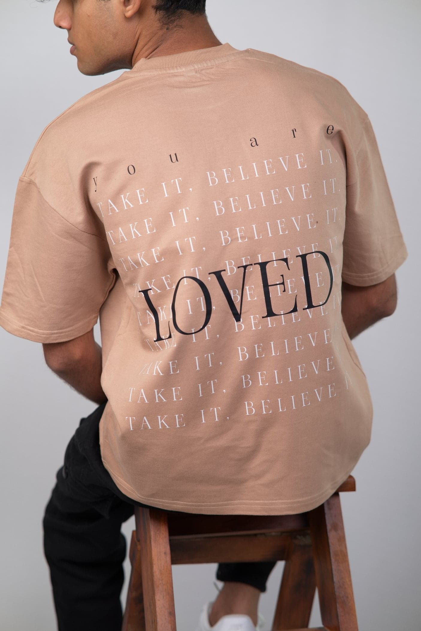 You are Loved Unisex Minimalistic Oversized T-shirt — alternate view